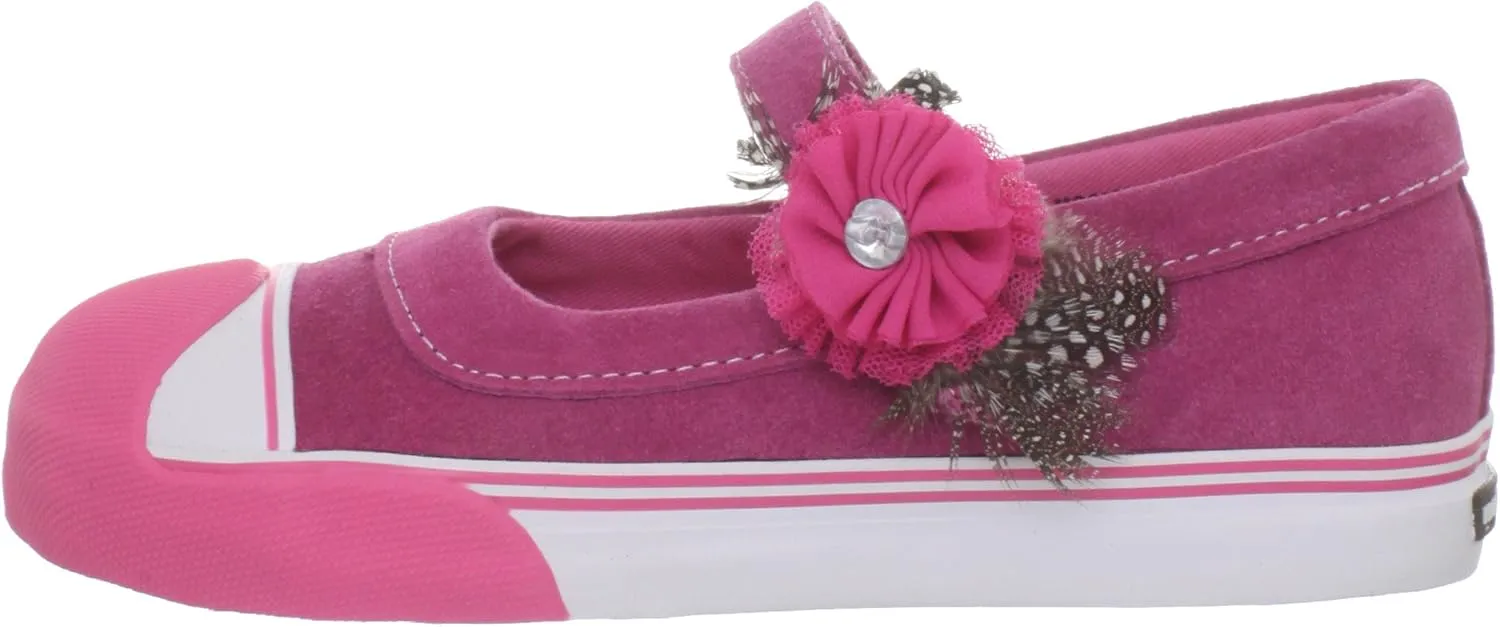Morgan & Milo Avril MJ Feathered Floral Mary Jane Sneaker (Infant/Toddler/Little Kid)