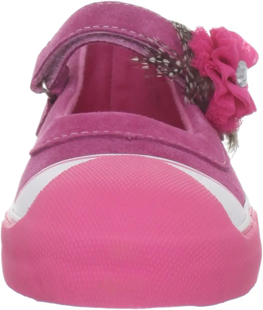Morgan & Milo Avril MJ Feathered Floral Mary Jane Sneaker (Infant/Toddler/Little Kid)