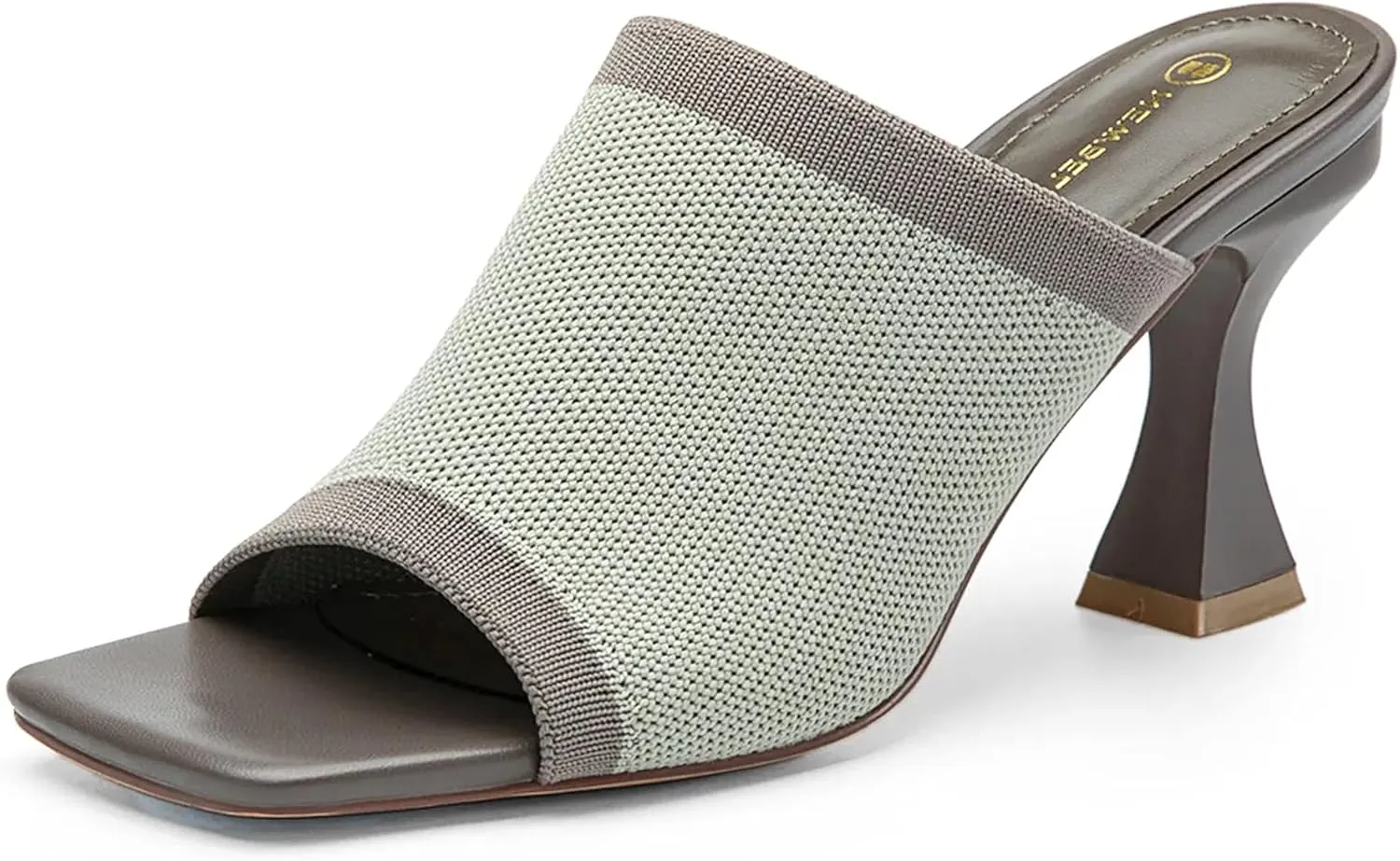 Mousse Fit Women Minimalist Square Toe Heeled Sandals, Women Sandal Shoes with Stiletto Heel