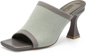 Mousse Fit Women Minimalist Square Toe Heeled Sandals, Women Sandal Shoes with Stiletto Heel