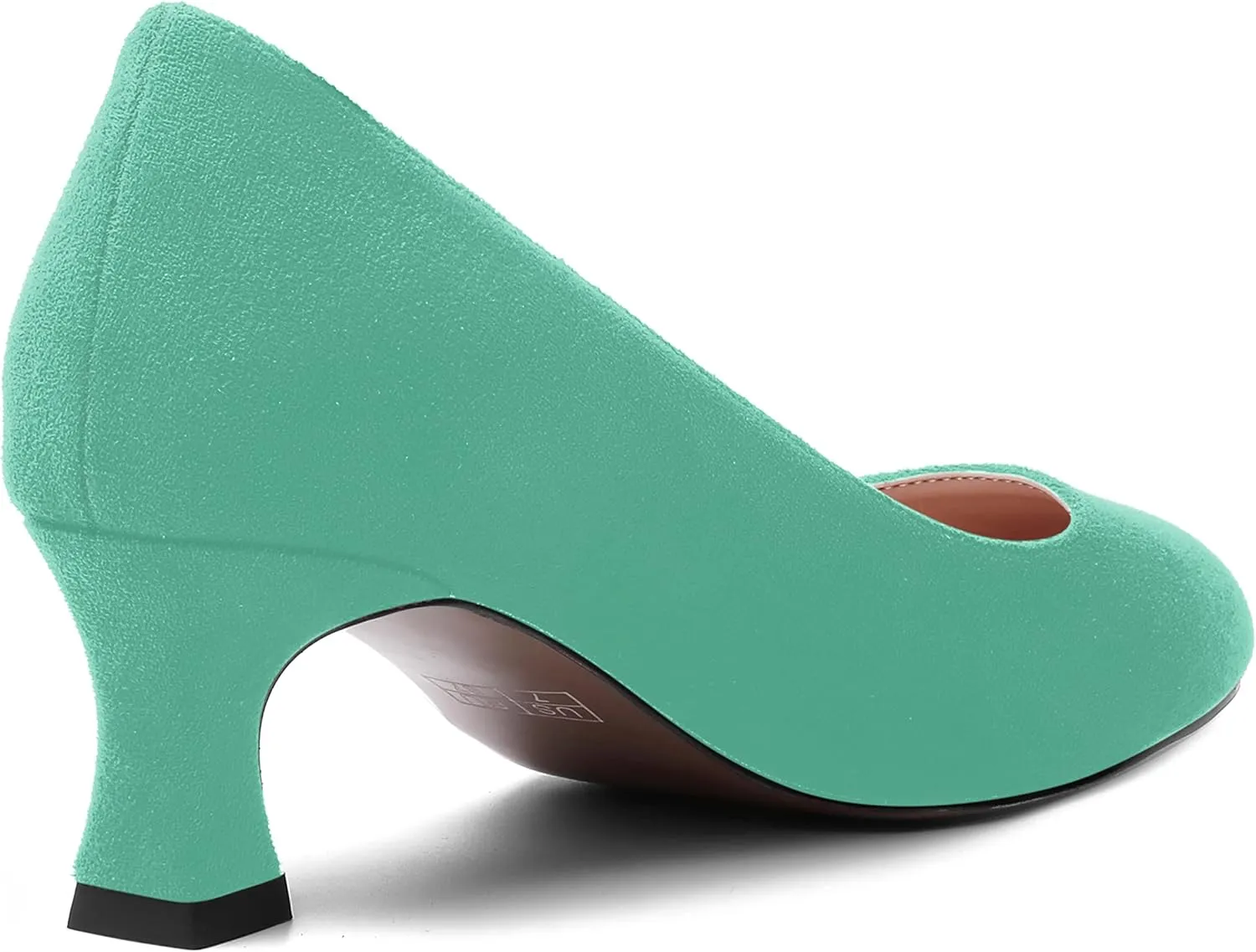 MOVINSTEPS Womens Dress Office Suede Slip On Round Toe Spool Low Heel Pumps Shoes 2 Inch
