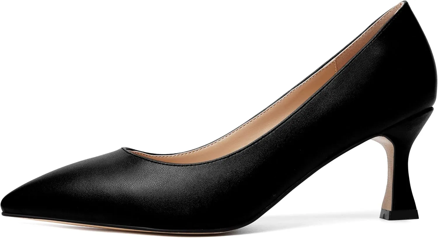MOVINSTEPS Womens Matte Dress Slip On Pointed Toe Wedding Stiletto Mid Heel Pumps Shoes 2.5 Inch