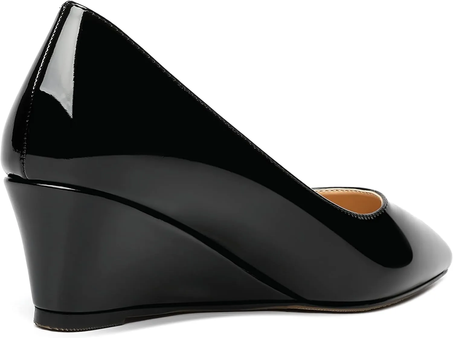 MOVINSTEPS Womens Pointed Toe Dress Slip On Work Wedge Low Heel Pumps Shoes 2 Inch