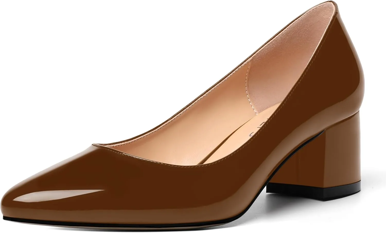 MOVINSTEPS Womens Round Toe Party Dress Slip On Chunky Low Heel Pumps Shoes 2 Inch