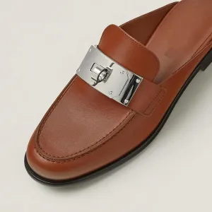Mules for Woman Buckle Flats Comfortable Slip on Women Mules Flats Shoes Backless Loafers