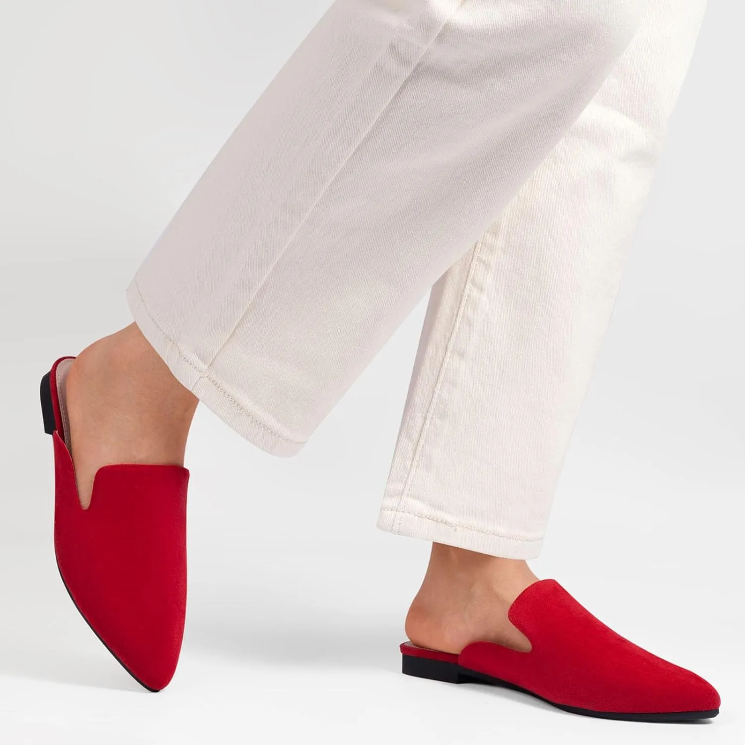 MUSSHOE Mules for Women Flats Comfortable Pointed Toe Women Mules
