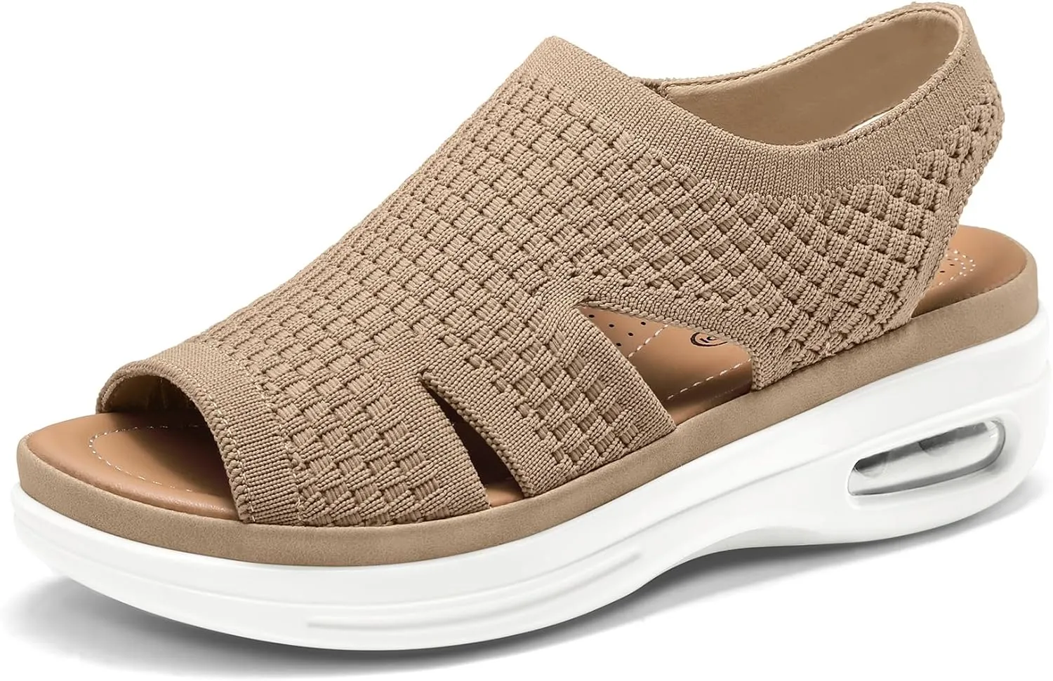 mysoft Womens Comfortable Walking Sandals Slip On Air Cushion Slingback Open Toe Platform Summer Shoes
