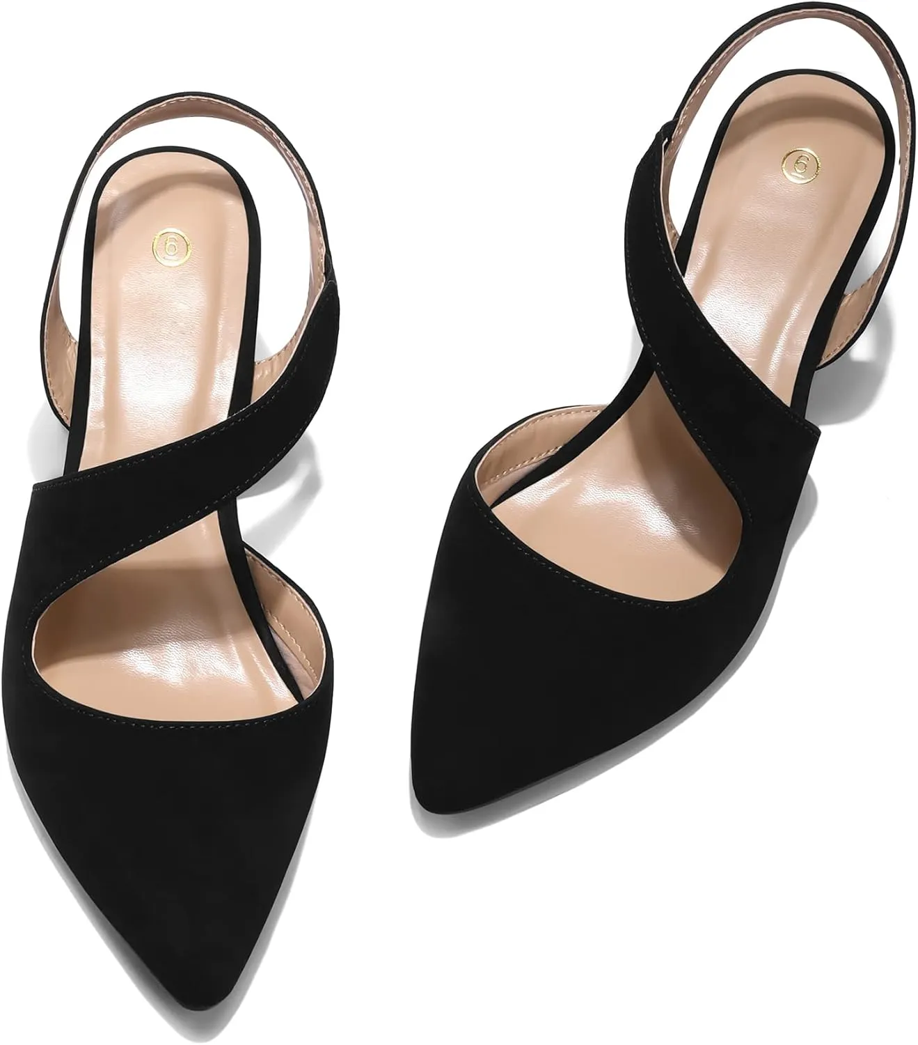 mysoft Women's Dress Shoes Low Heels 2 inch Kitten Pumps Slingback Wedding Party Medium/Wide Width Shoes