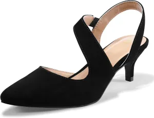 mysoft Women's Dress Shoes Low Heels 2 inch Kitten Pumps Slingback Wedding Party Medium/Wide Width Shoes