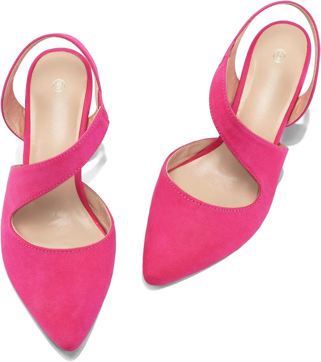 mysoft Women's Dress Shoes Low Heels 2 inch Kitten Pumps Slingback Wedding Party Medium/Wide Width Shoes