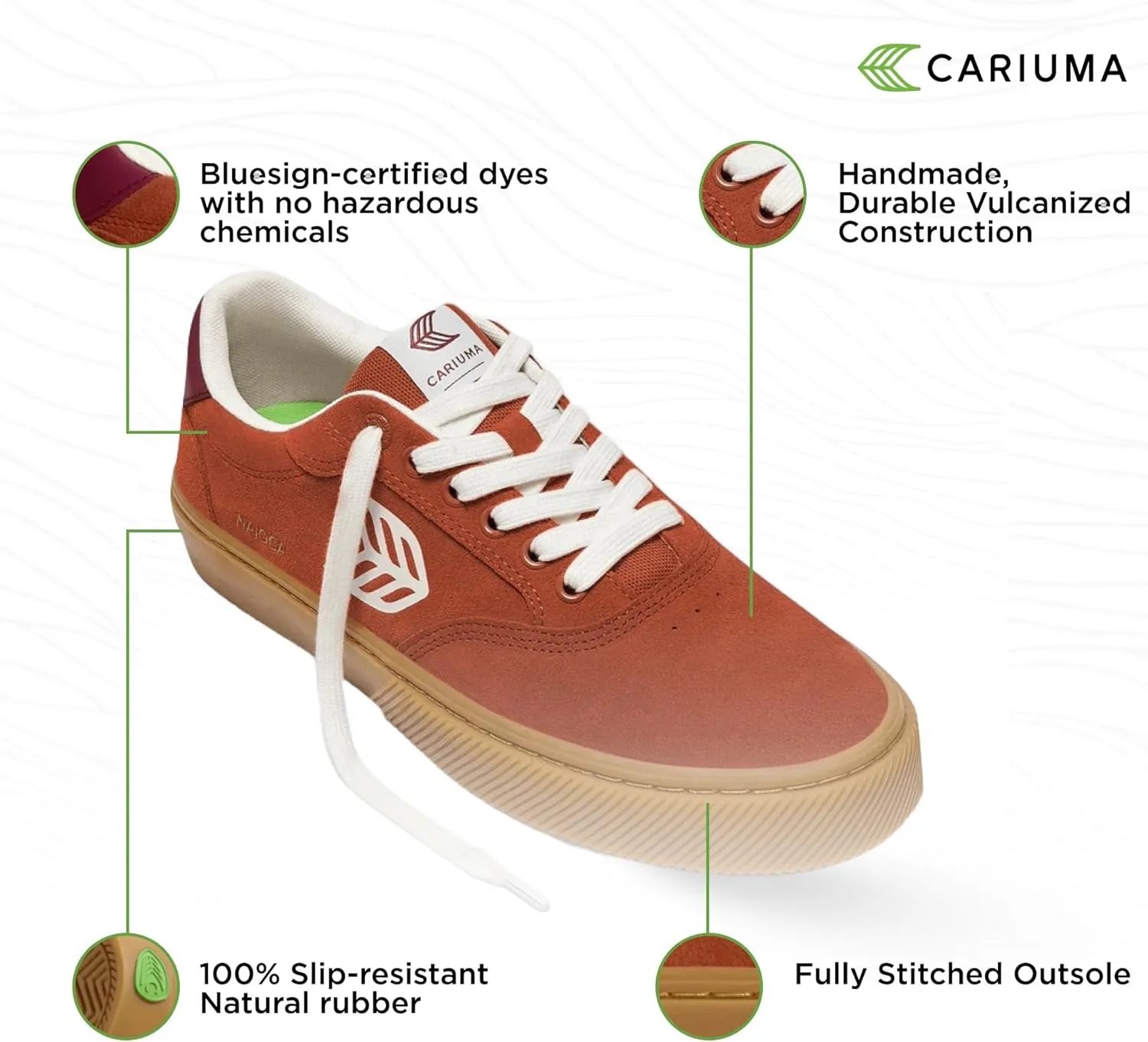 NAIOCA Suede Sneakers, Comfortable Shoes for Men, Lightweight & Sustainable, Versatile Casual Footwear with 100% Vegan Insoles, Rubber Soles
