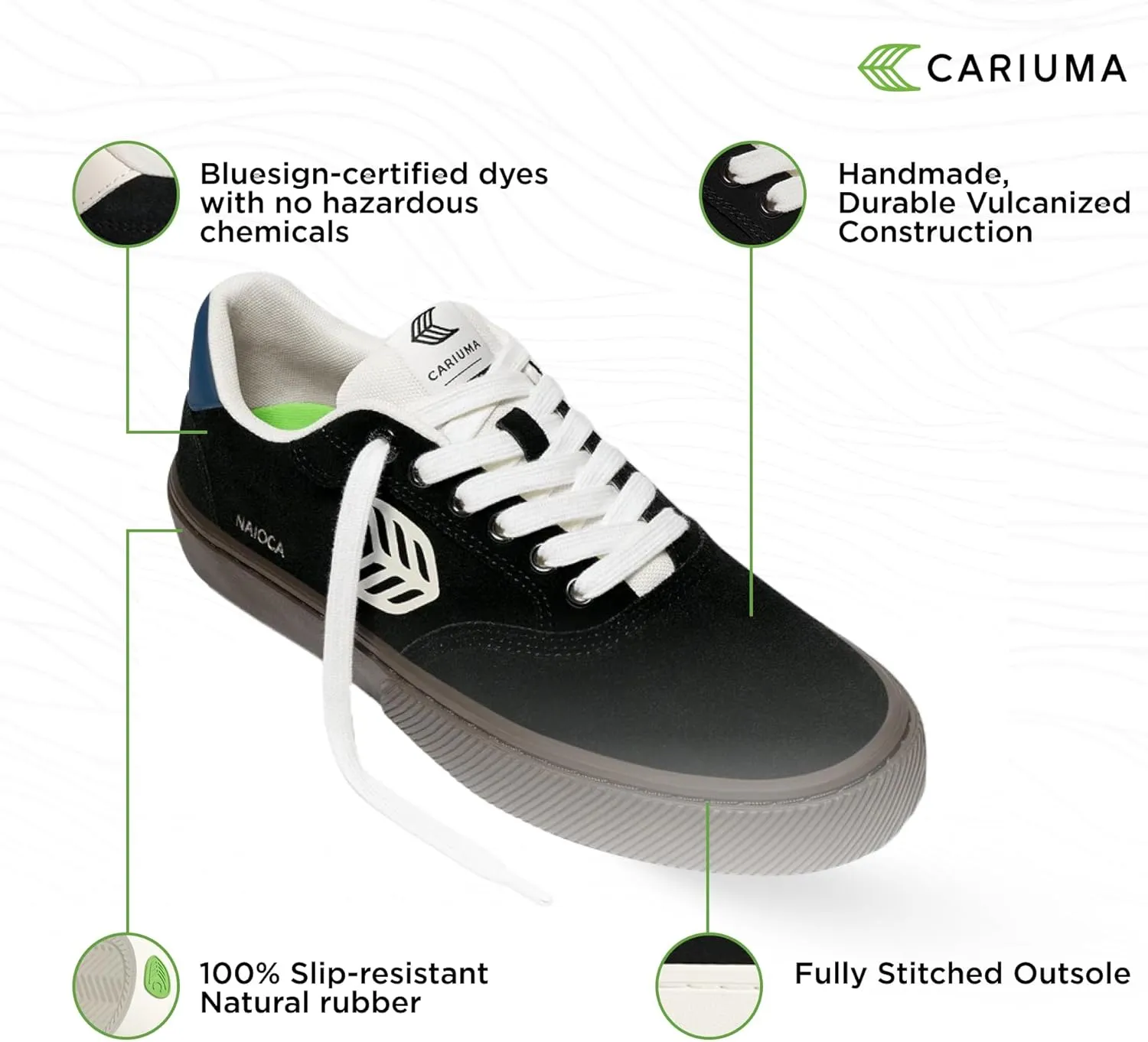 NAIOCA Suede Sneakers, Comfortable Shoes for Women, Lightweight & Sustainable, Versatile Casual Footwear with 100% Vegan Insoles, Rubber Soles
