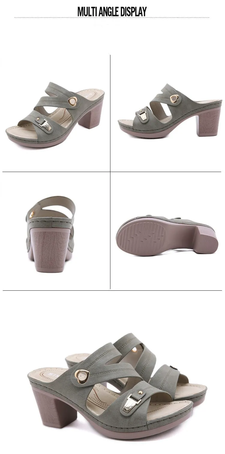 Nanccy Chunky High Heel Stylish Comfortable Slippers