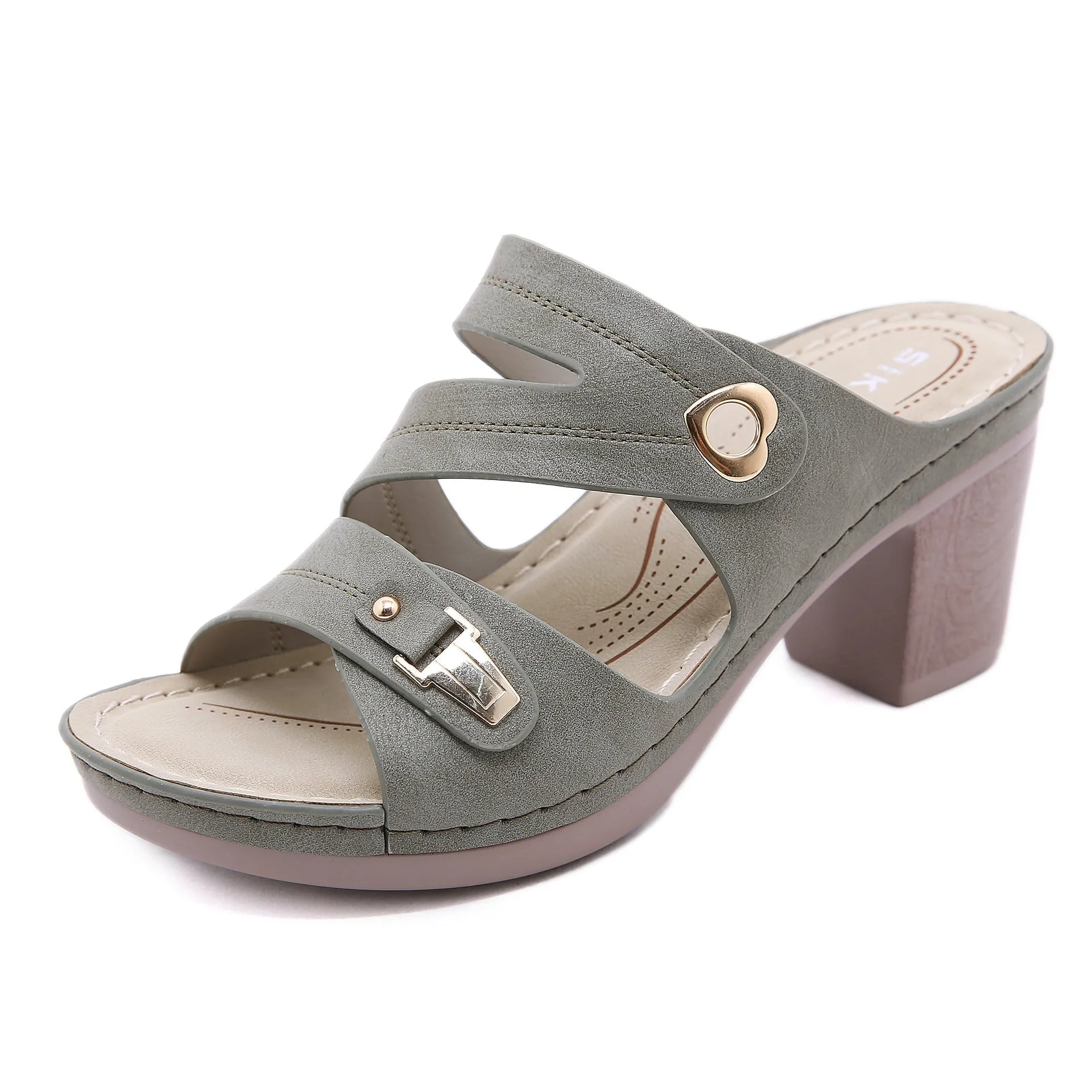 Nanccy Chunky High Heel Stylish Comfortable Slippers
