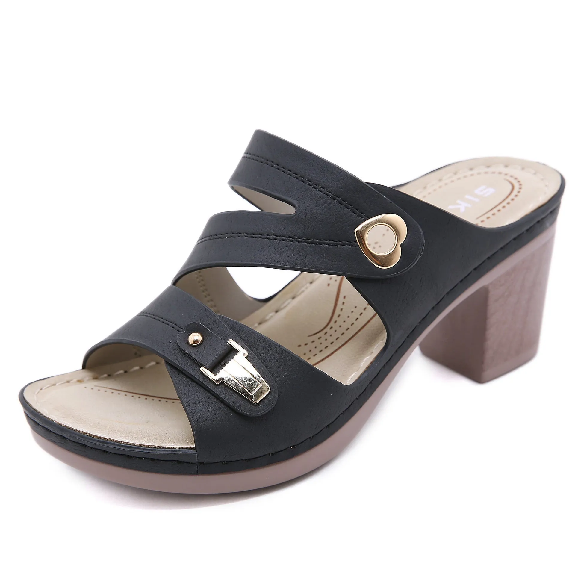 Nanccy Chunky High Heel Stylish Comfortable Slippers