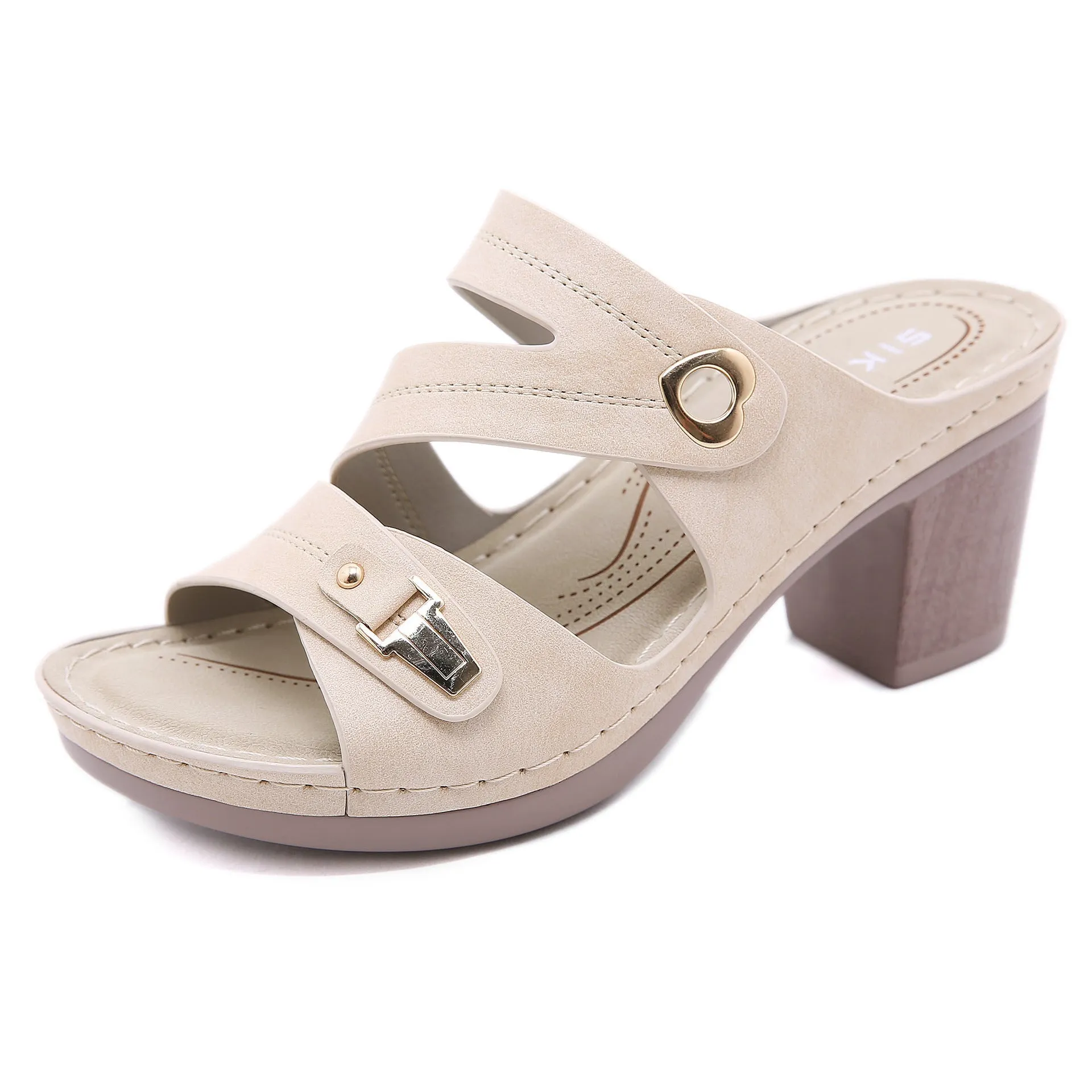 Nanccy Chunky High Heel Stylish Comfortable Slippers