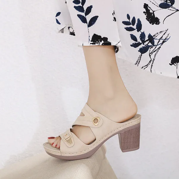 Nanccy Chunky High Heel Stylish Comfortable Slippers
