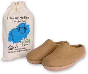 Natural Grey Handmade Wool Clogs Unisex Slip-on Slippers, Women Gray Comfy Slip-on Room Slippers, Unisex Sheep wool slip on home shoes Gift