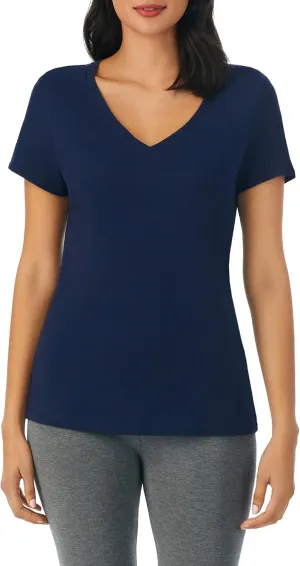Nautica Womens Sleep Shirt - Lightweight, Breathable Pajama Top - Cotton Knit Jersey V-Neck Sleepwear and Loungewear