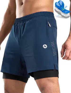 Nepest Men's Mountain Bike Shorts 4D Padded Cycling Bicycle Biker Riding Loose-fit Gel Padding MTB Shorts Zipper Pockets