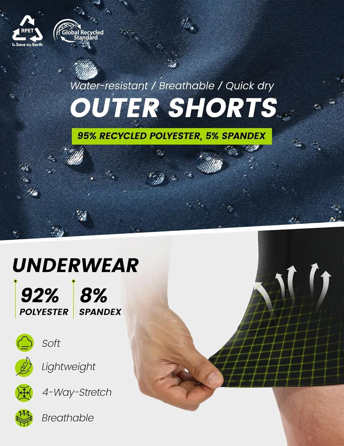 Nepest Men's Mountain Bike Shorts 4D Padded Cycling Bicycle Biker Riding Loose-fit Gel Padding MTB Shorts Zipper Pockets