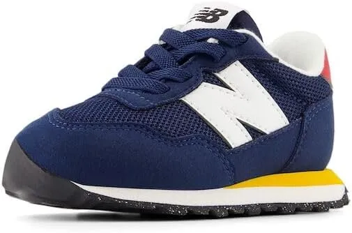New Balance Kids 237 Bungee Sneaker, NB NAVY/VARSITY GOLD, 7.5 M Toddler (1-4 Years)