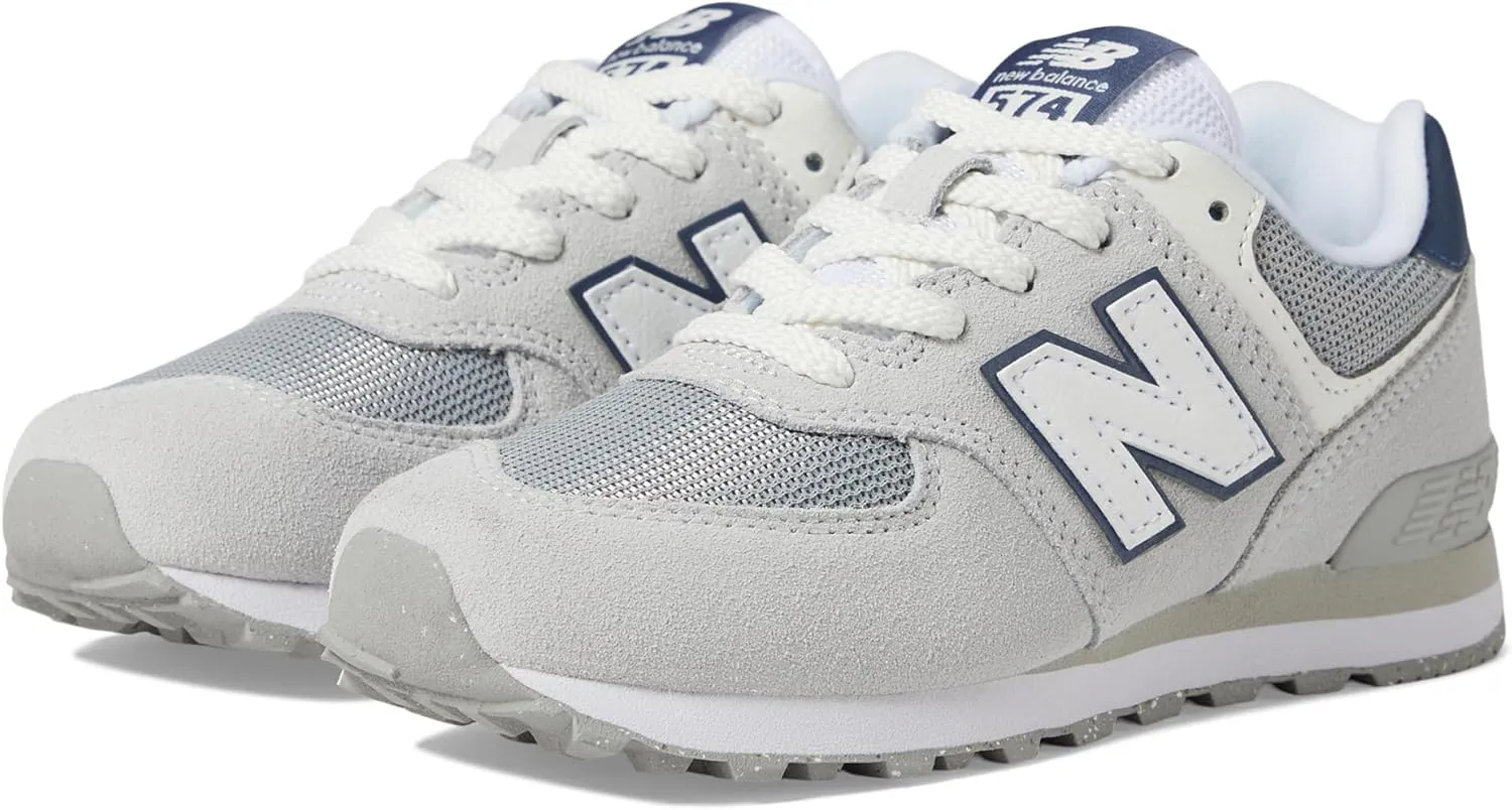 New Balance Kids 574 V1 70s Racing Lace-up Sneaker, Brighton Grey/Nb Navy, 12.5 US Unisex Little