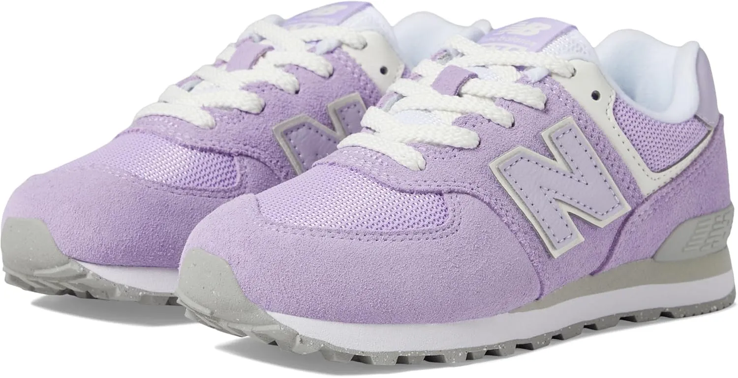 New Balance Kids 574 V1 70s Racing Lace-up Sneaker, Lilac Glo/Bright Lavender, 11.5 Wide US Unisex Little