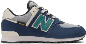 New Balance Kids 574 V1 70s Racing Lace-up Sneaker, Nb Navy/Slate Gray, 4 US Unisex Big