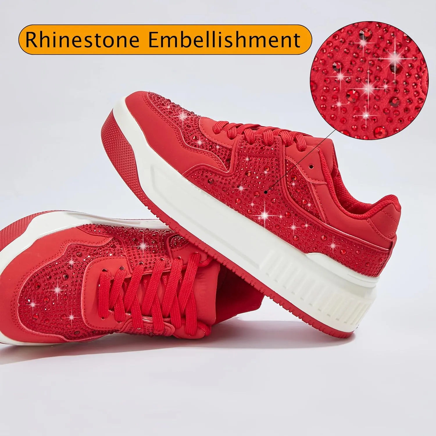 Niluber Women's Platform Sneakers Leather Low Top Tennis Shoes Lace Up Casual Walking Shoes