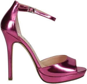 NINA Womens Famia Metallic Round Toe Platform Stiletto Pumps Dress Sandals High Heel 3" & Up - Pink