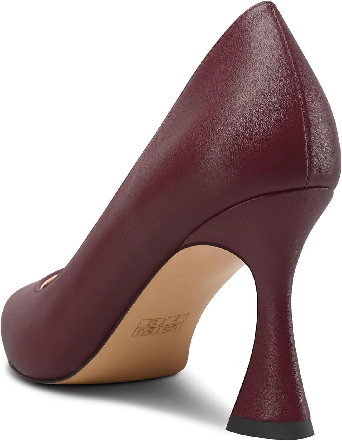 NobleOnly Womens Mid Heel Slip-on Close Pointed Toe Basic Classic Dress Pumps Casual Office Summer Shoes 3.3 Inches Heels