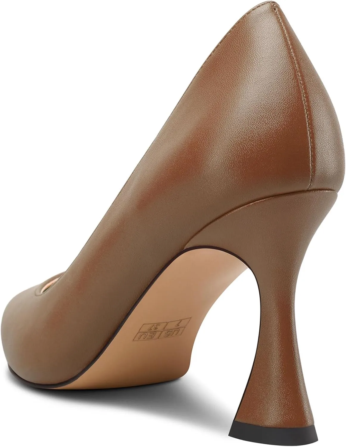 NobleOnly Womens Mid Heel Slip-on Close Pointed Toe Basic Classic Dress Pumps Casual Office Summer Shoes 3.3 Inches Heels