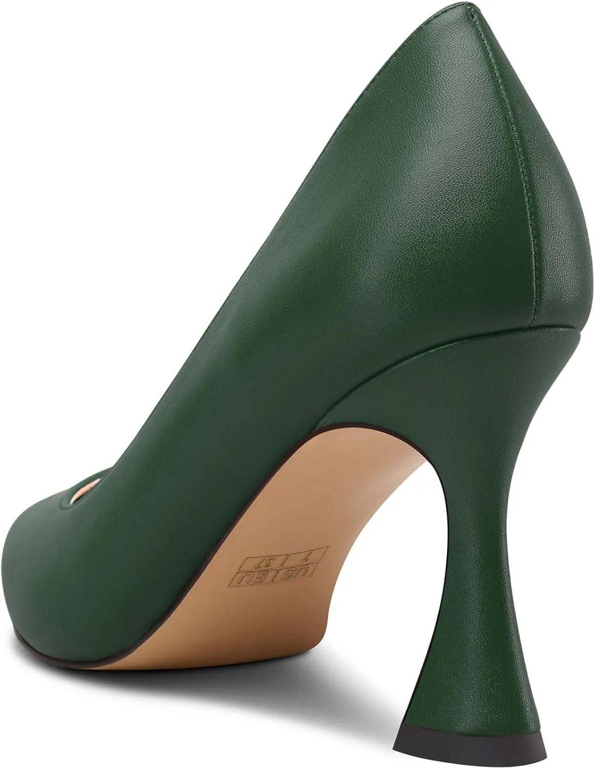 NobleOnly Womens Mid Heel Slip-on Close Pointed Toe Basic Classic Dress Pumps Casual Office Summer Shoes 3.3 Inches Heels