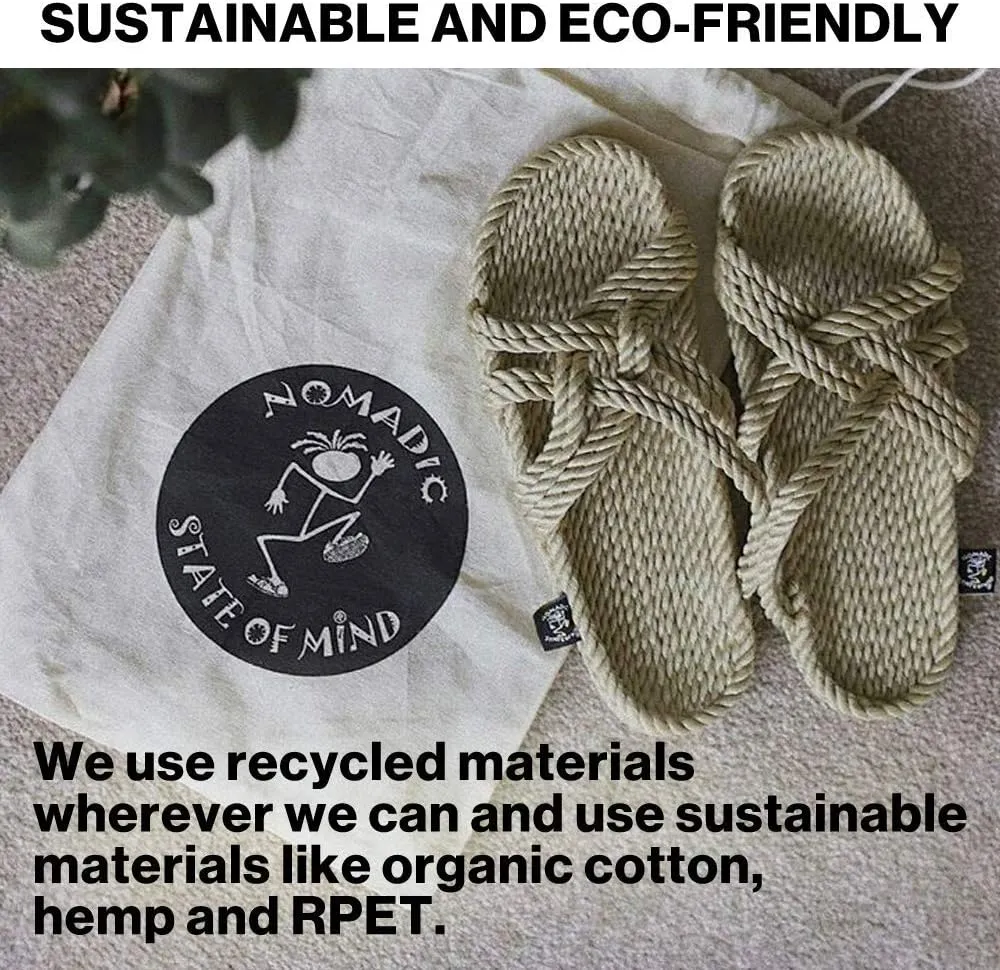 Nomadic State of Mind JC Sandal with Sole – Handmade Adjustable Rope Shoes – Vegan Friendly – for Men & Women
