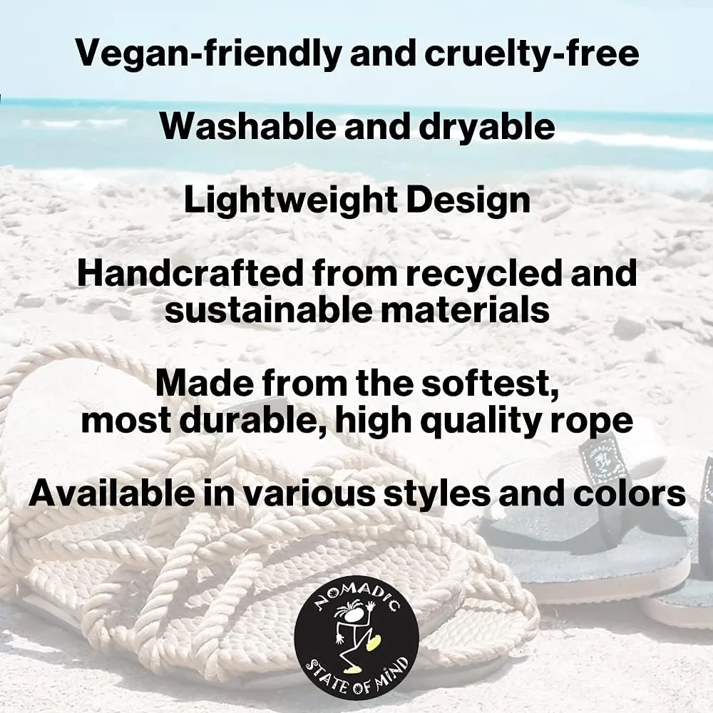 Nomadic State of Mind JC Sandal with Sole – Handmade Adjustable Rope Shoes – Vegan Friendly – for Men & Women