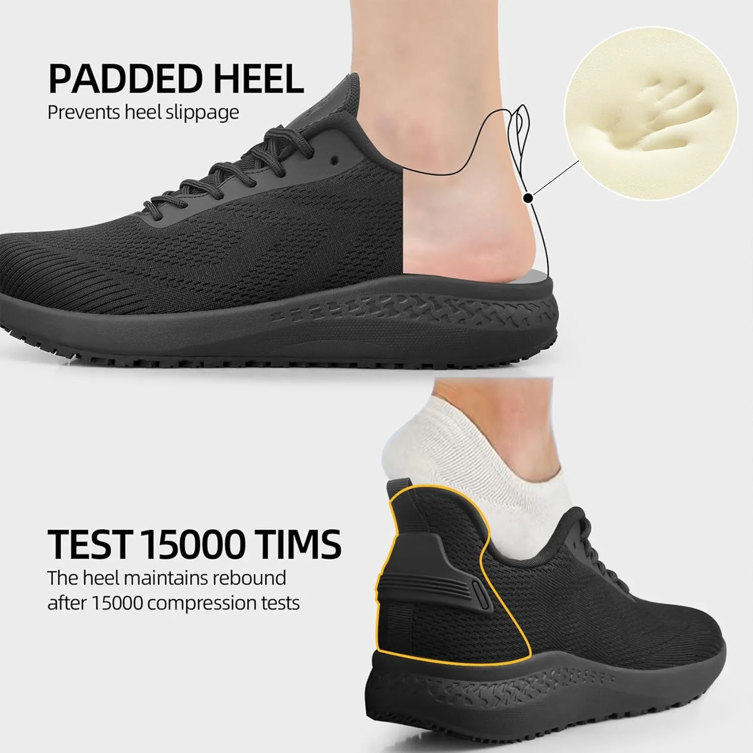 Non Slip Shoes for Men Food Service Slip Resistant Work Shoe Mens in Restaurant Kitchen Chef Slip On Walking Sneakers Breathable Lightweight