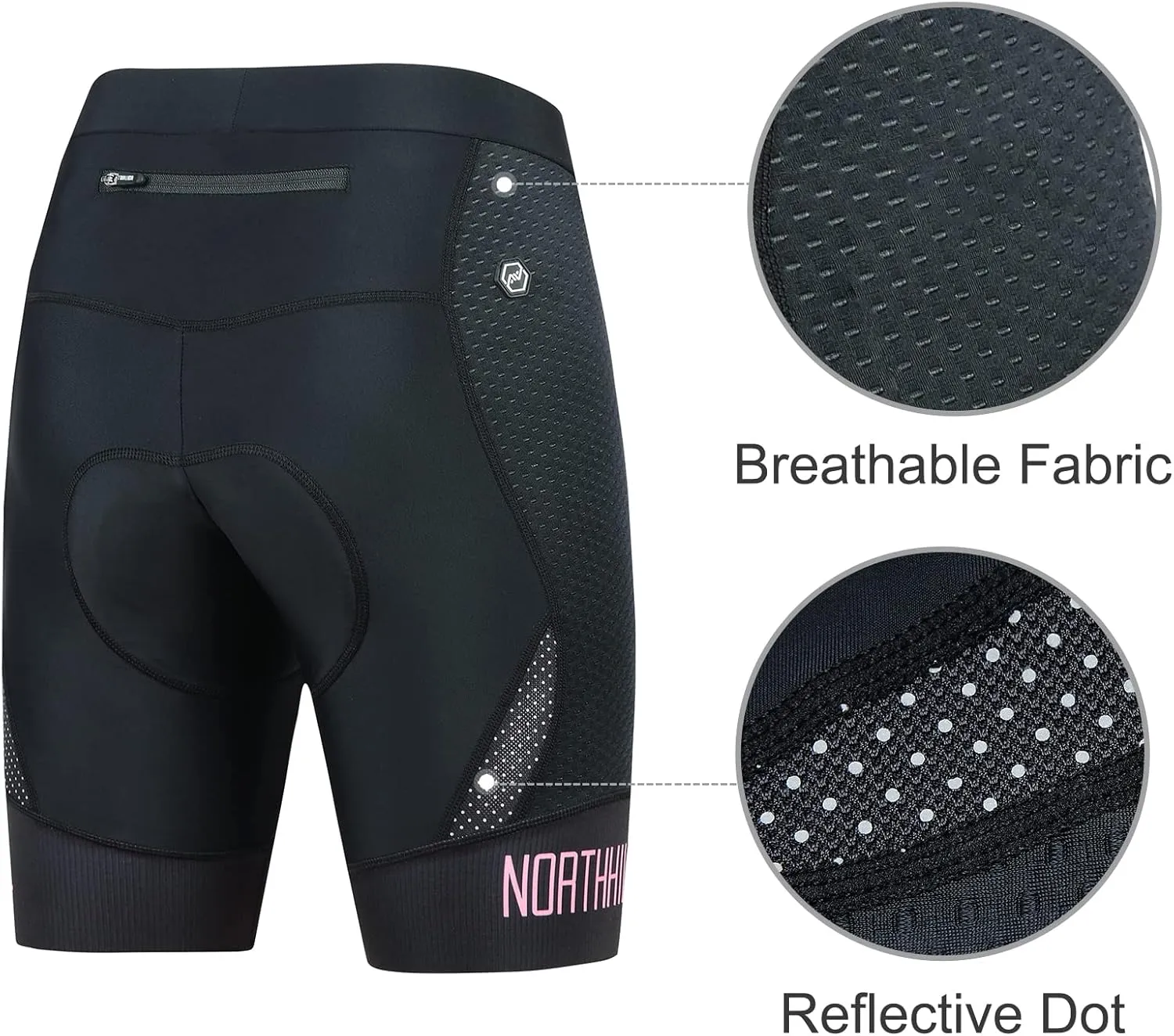 NORTHHILL Women's Padded Bike Shorts Biking Cycling Shorts High Waisted Bicycle with Riding 4D Liner Gel Padding Spin UPF50 
