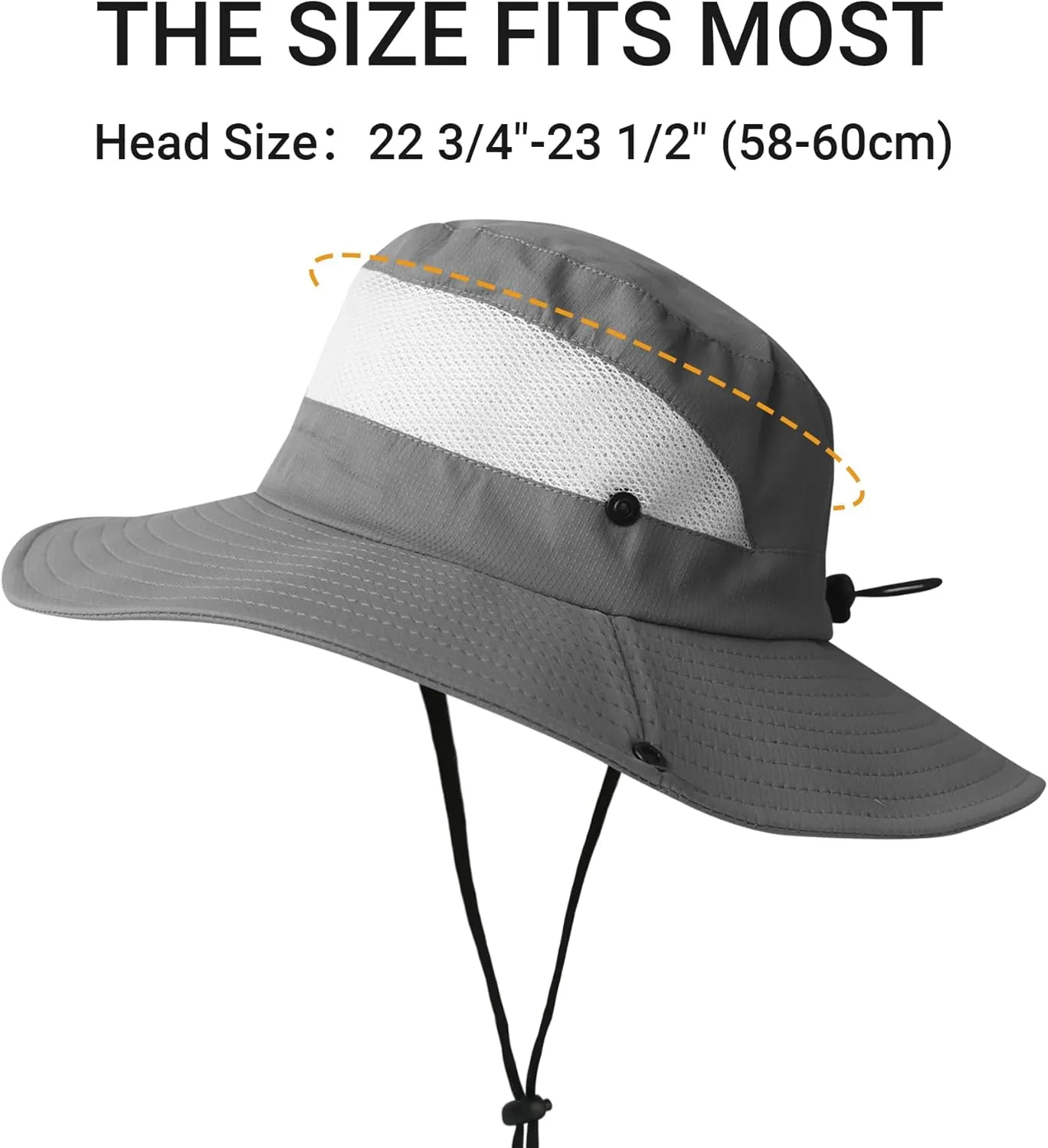 NPQQUAN Sun Hats for Men 3” Wide Brim UPF 50  Protection Breathable Fishing Hat Top Mesh Beach Bucket Hats