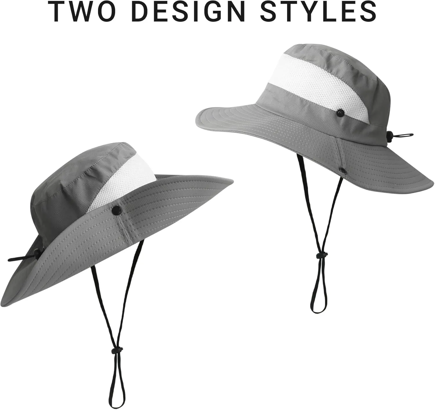 NPQQUAN Sun Hats for Men 3” Wide Brim UPF 50  Protection Breathable Fishing Hat Top Mesh Beach Bucket Hats