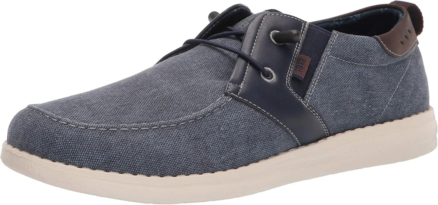 Nunn Bush Men's Brewski Moc Toe Slip-on Canvas Knit Loafer with Elastic Bungee
