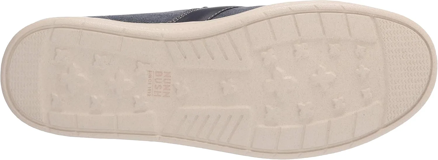 Nunn Bush Men's Brewski Moc Toe Slip-on Canvas Knit Loafer with Elastic Bungee