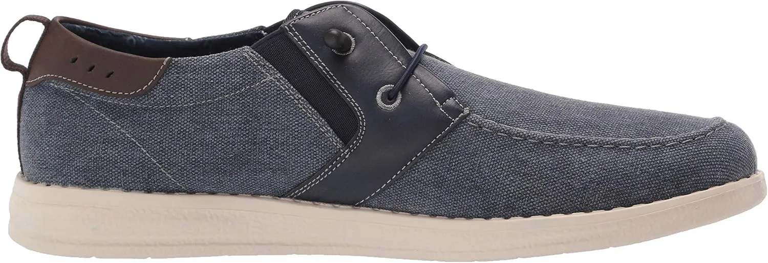 Nunn Bush Men's Brewski Moc Toe Slip-on Canvas Knit Loafer with Elastic Bungee