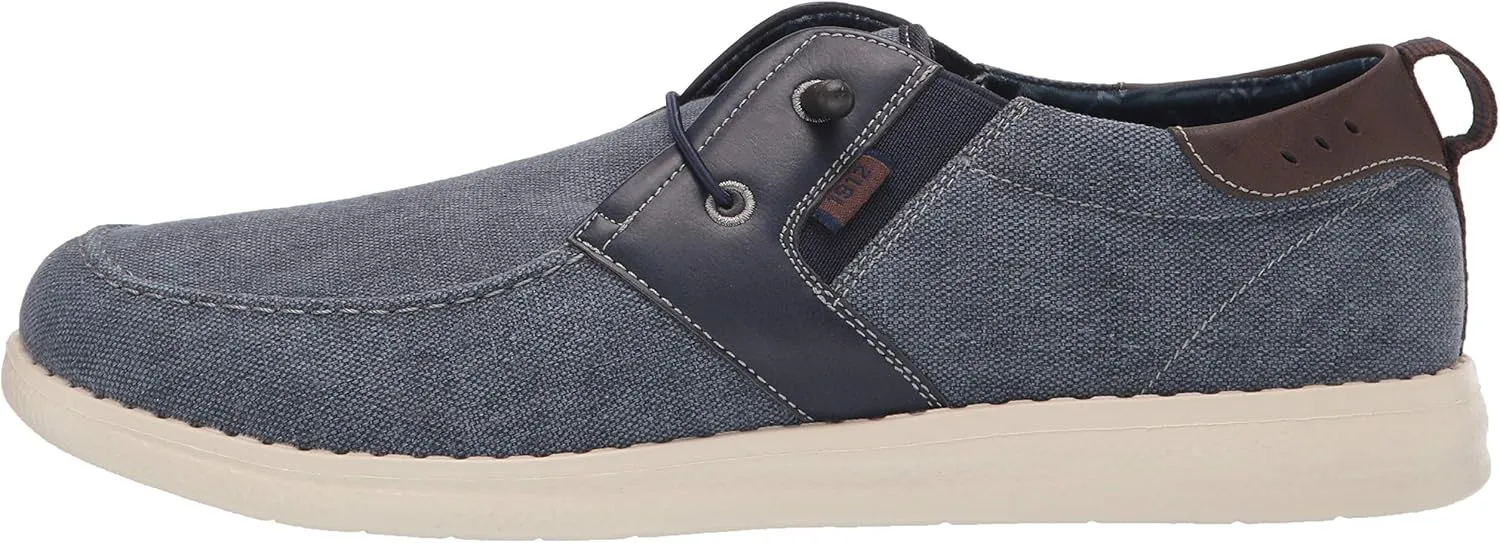 Nunn Bush Men's Brewski Moc Toe Slip-on Canvas Knit Loafer with Elastic Bungee