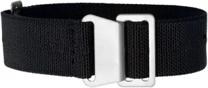 Nylon Elastic Strap 20mm 22mm (Band Color : Black-S, Band Width : 20mm)
