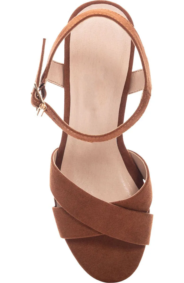 Obeeze Handmade Ankle Strap Brown Leather Sandal For Womens