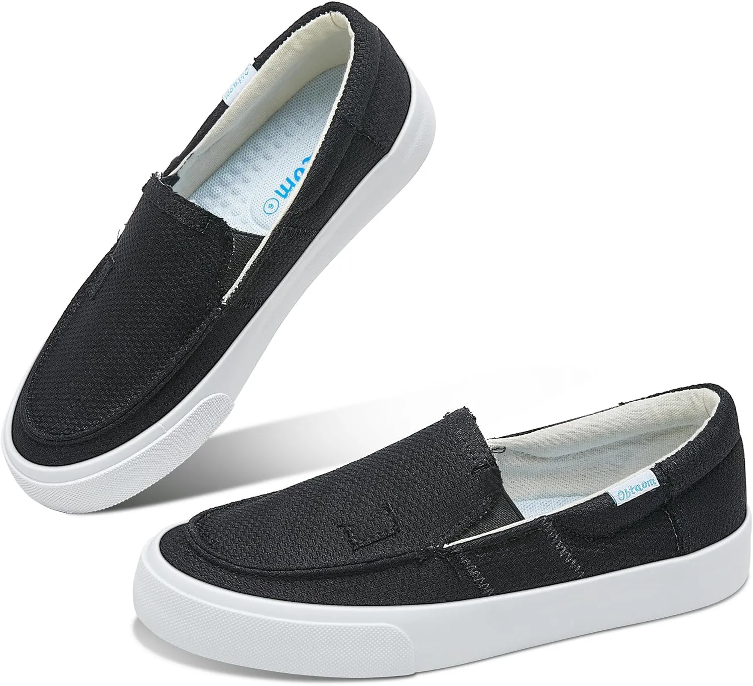 Obtaom Slip On Shoes Canvas Slip On Sneakers Comfy Arch Support Loafers Casual Canvas Fashion Sneaker
