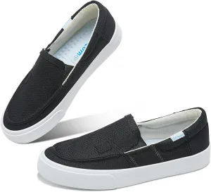 Obtaom Slip On Shoes Canvas Slip On Sneakers Comfy Arch Support Loafers Casual Canvas Fashion Sneaker