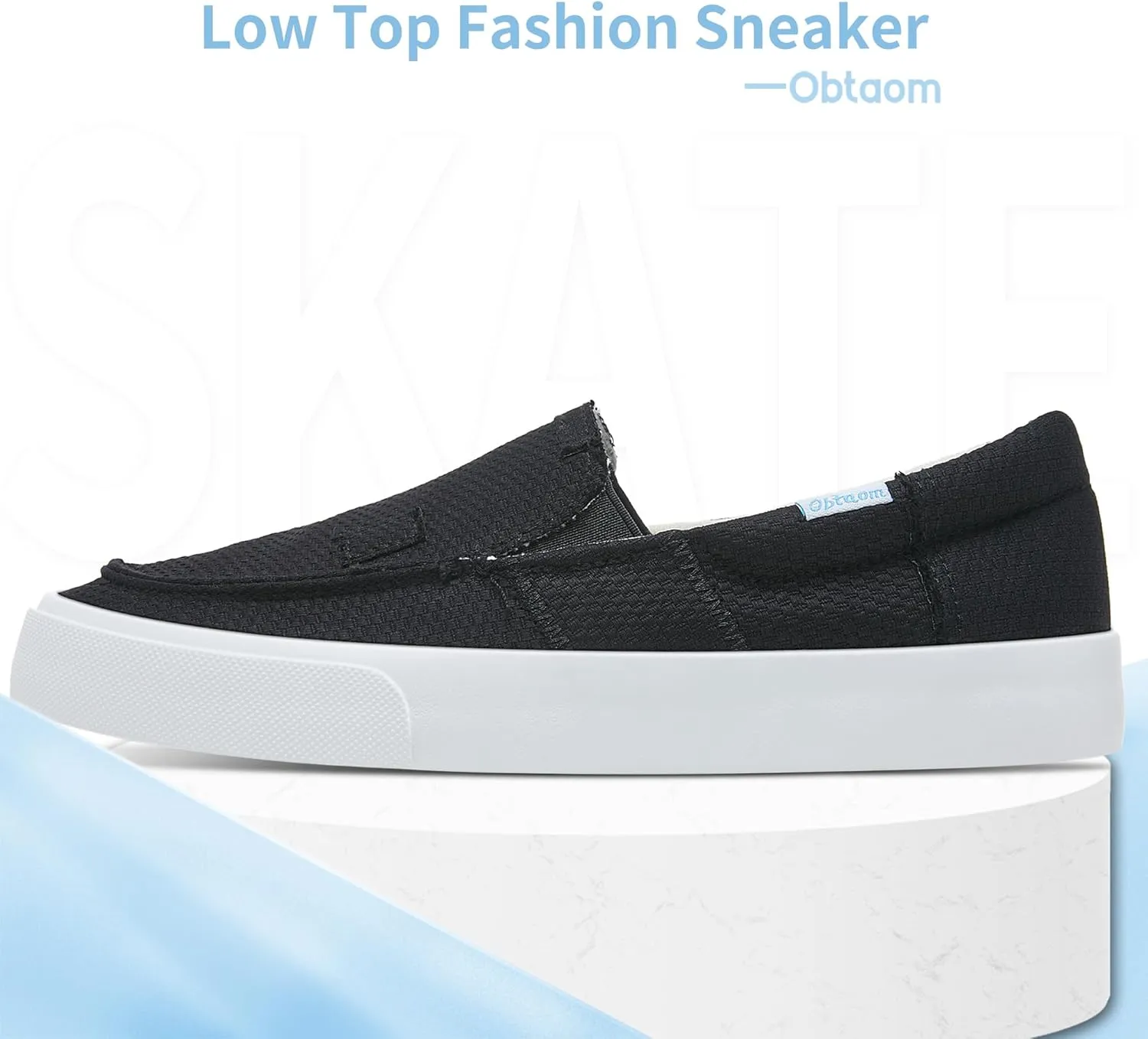 Obtaom Slip On Shoes Canvas Slip On Sneakers Comfy Arch Support Loafers Casual Canvas Fashion Sneaker