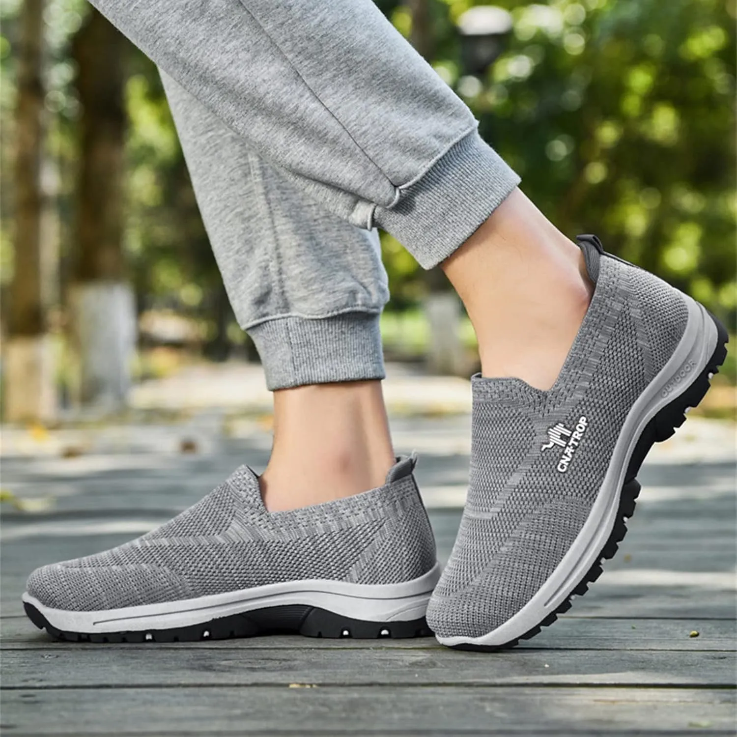 ORNVEION Men's Breathable Mesh Slip-on Orthopedic Walking Loafers,Fashion Outdoor Casual Flats Driving Sneakers Soft Non-Slip Lightweight Penny Boat Shoes